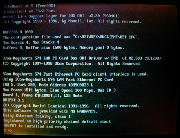 Picture: boot messages