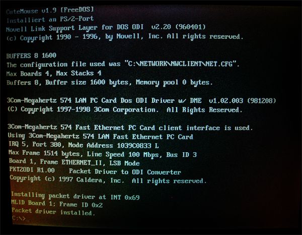 Picture boot messages PKT2ODI